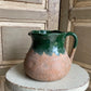 Forest Green Terracotta Jug - including a posy of flowers