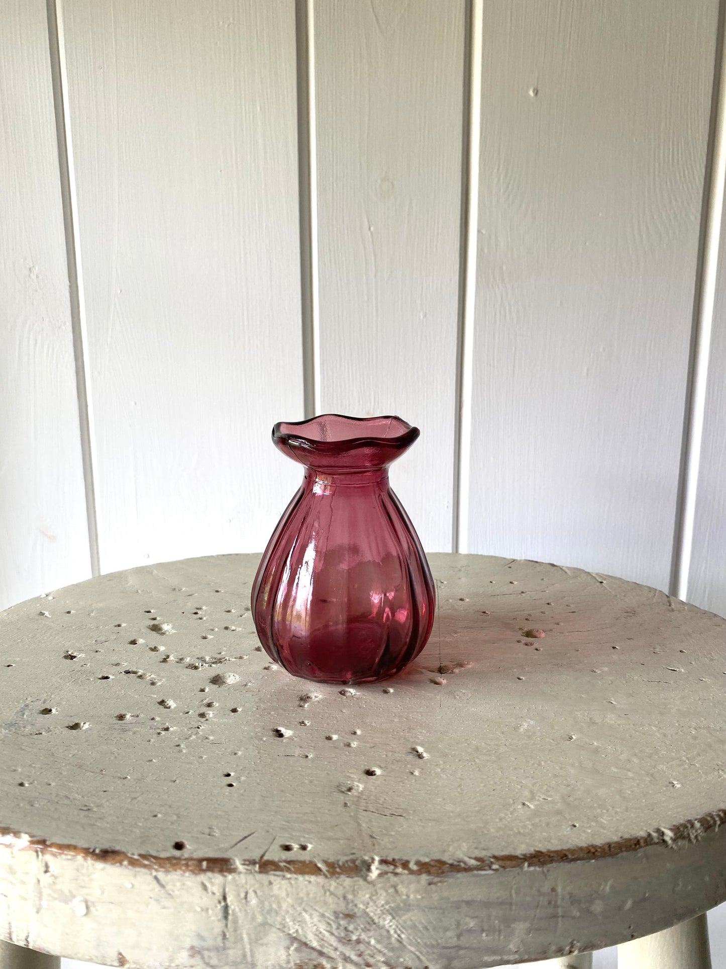 Dark Pink Posy Bud Vase - including a posy of seasonal flowers