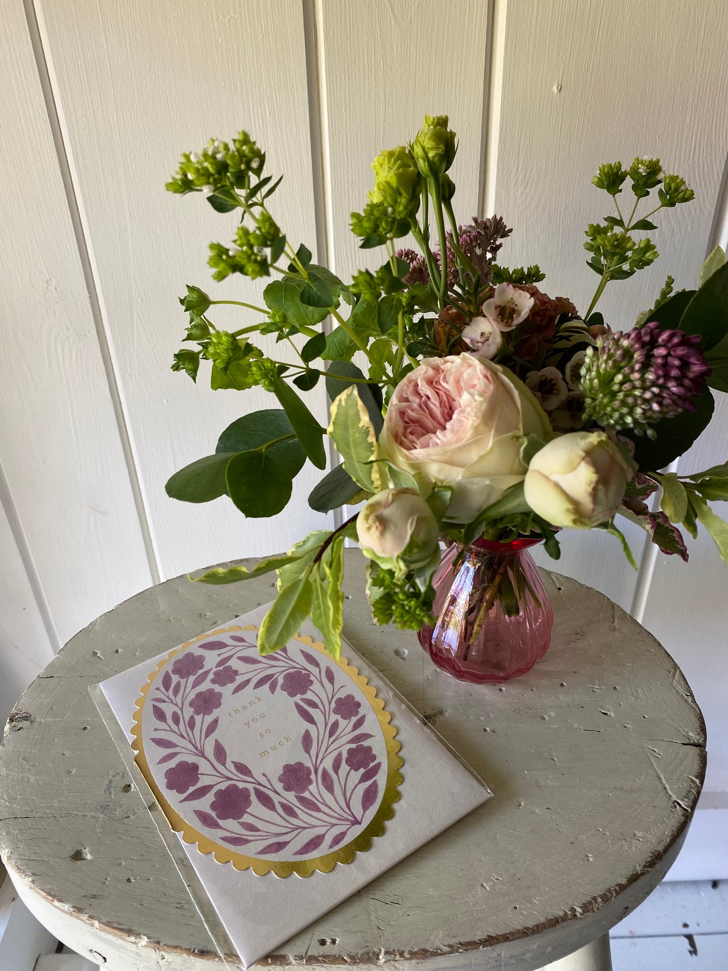 ‘Thank you so much’ - posy with greetings card