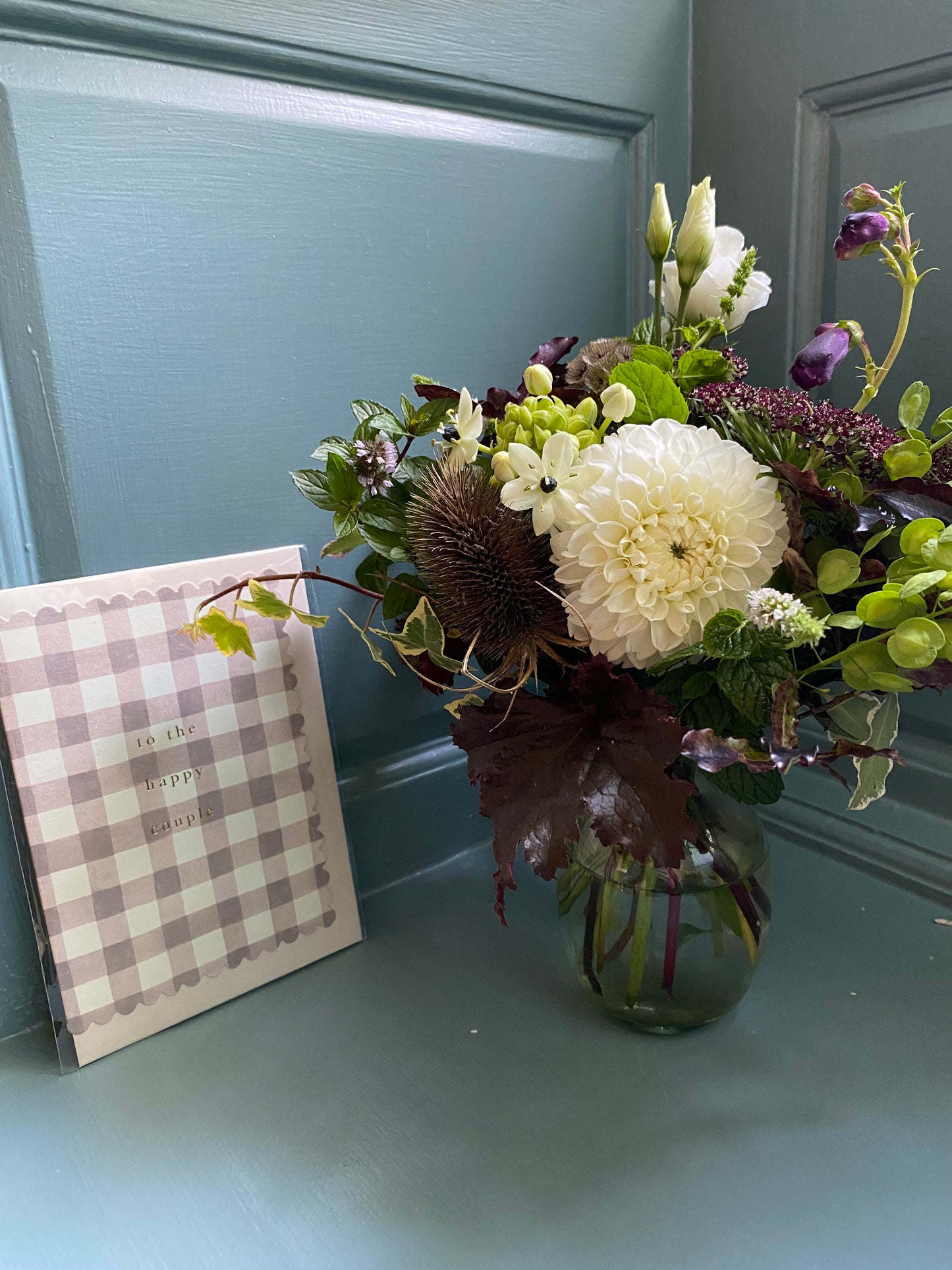 ‘To The Happy Couple’ Ripple Vase & Handwritten Card