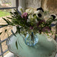 Ruffled Cobalt Vase - including a posy of flowers