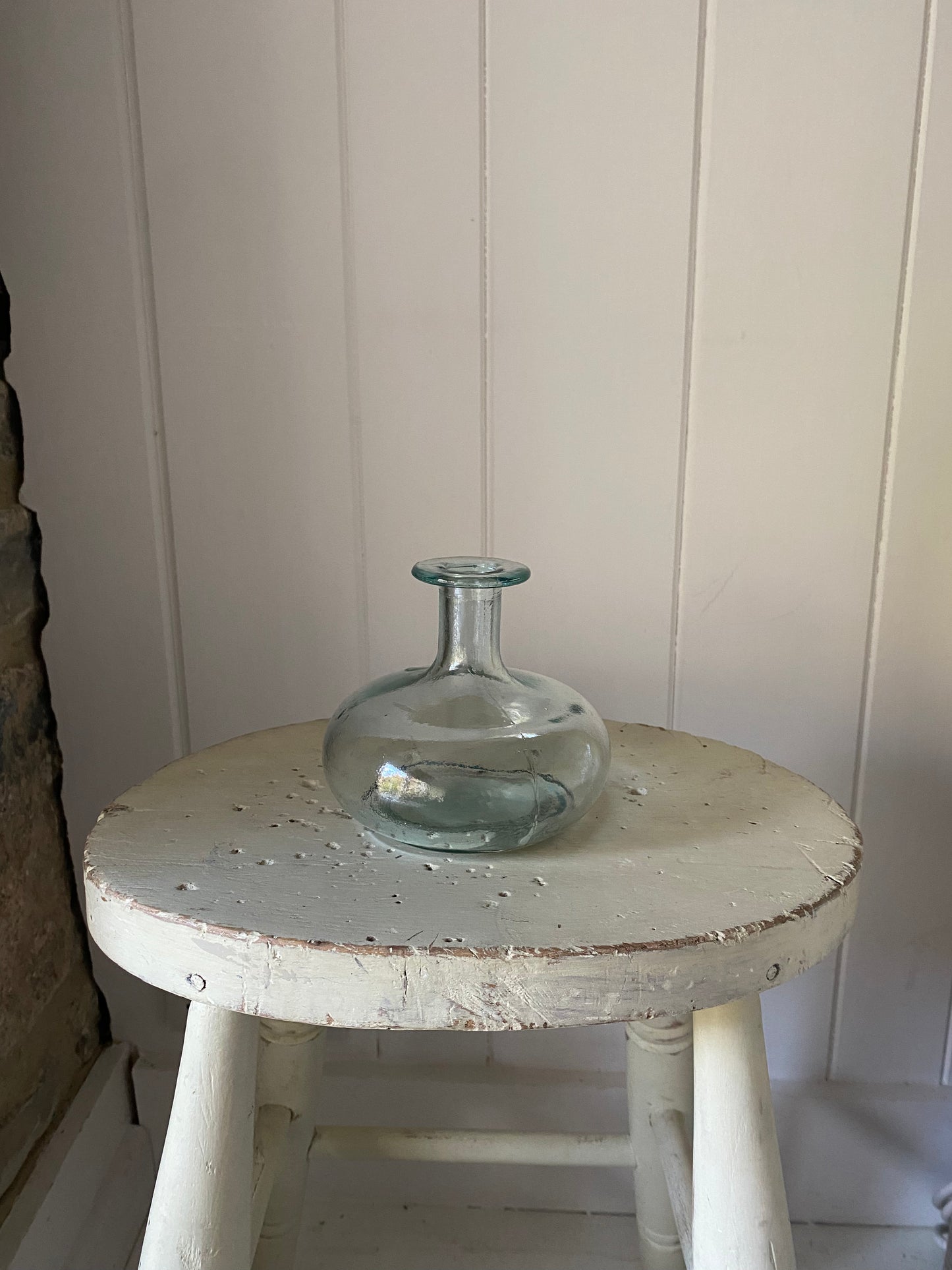 Recycled Glass Decanter Bud Vase - including a posy of seasonal flowers