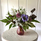 Dark Pink Posy Bud Vase - including a posy of seasonal flowers