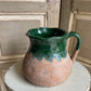 Forest Green Terracotta Jug - including a posy of flowers