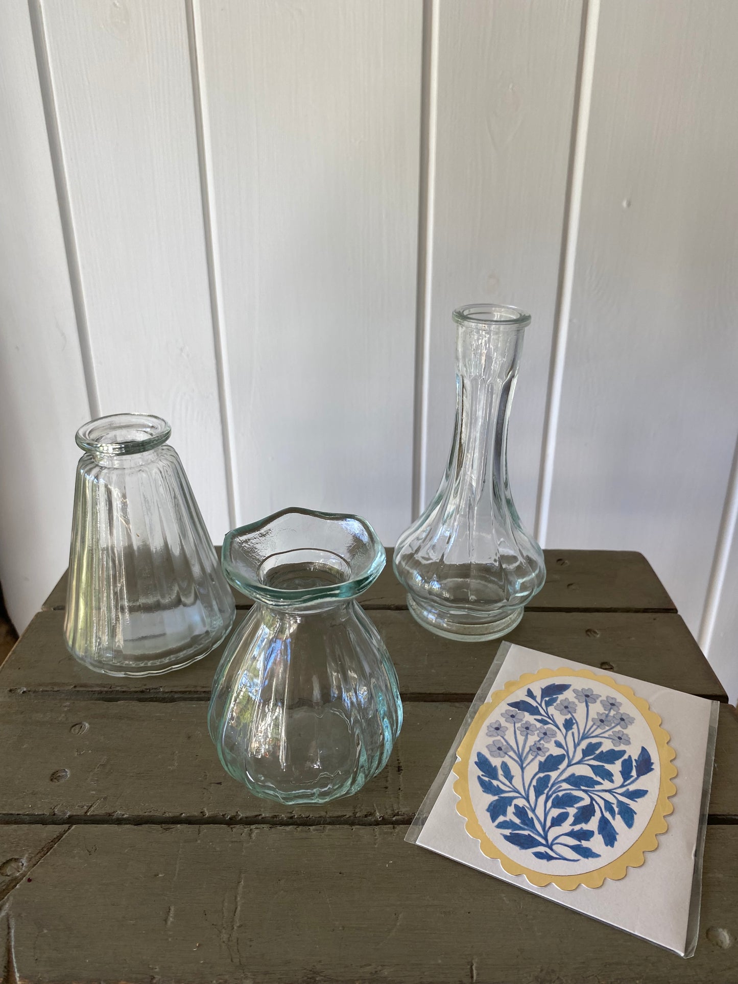 A Delicate Trio Of Pretty Bud Vases - including a seasonal posy in each vase