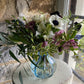 Ruffled Cobalt Vase - including a posy of flowers