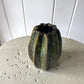 Textured Moss Ceramic Vase (approx 11cm) including posy of flowers