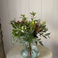 Recycled Glass Decanter Bud Vase - including a posy of seasonal flowers