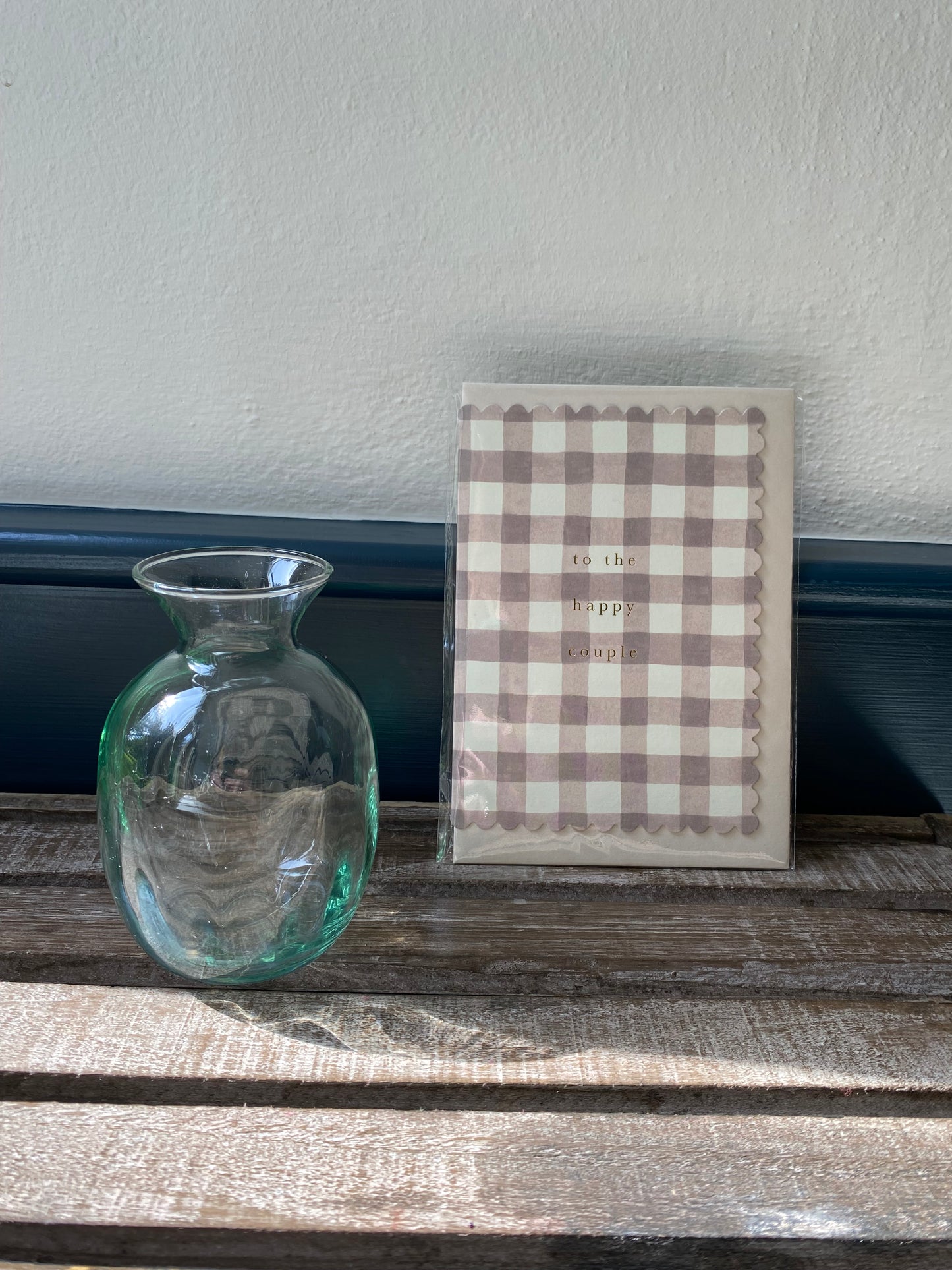 ‘To The Happy Couple’ Ripple Vase & Handwritten Card