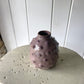 The Lavender Dot Ceramic Vase (approx 12cm) including posy of flowers