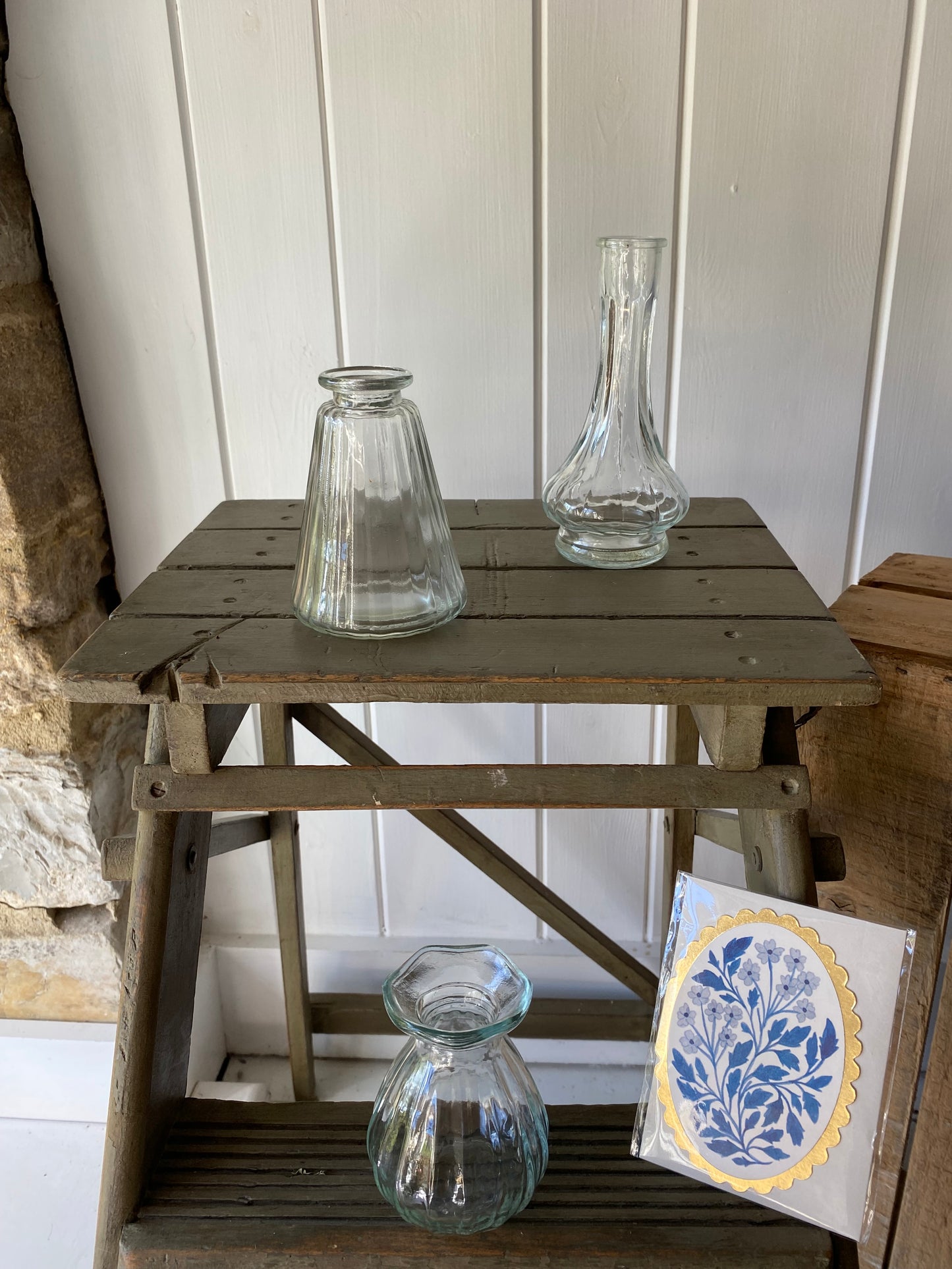 A Delicate Trio Of Pretty Bud Vases - including a seasonal posy in each vase