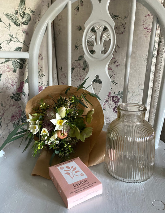 Champagne Jar with a bohemia and flower Soap