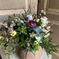 Forest Green Terracotta Jug - including a posy of flowers