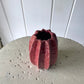 Textured Berry Ceramic Vase (approx 11cm) including posy of flowers