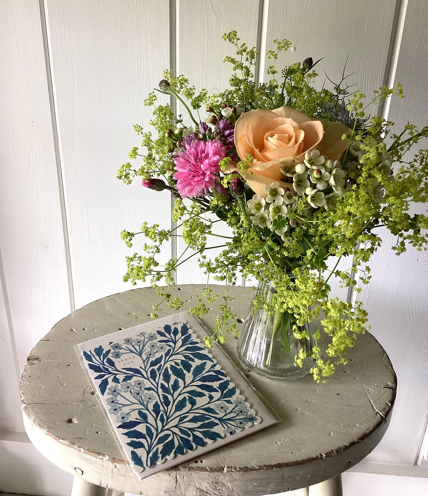 ‘Thank you’ posy with greetings card